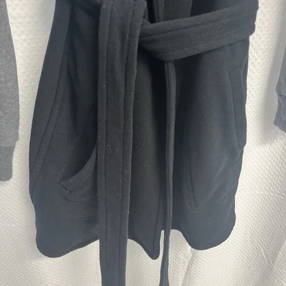 Standard James Perse Full Wrap Sweatshirt Coat Black Gray 2/ Medium Classic